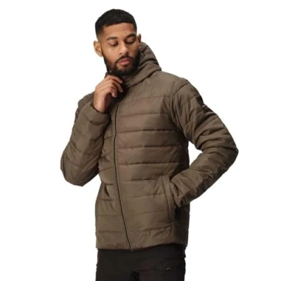 Abbildung von Regatta Herren Mens Helfa Insulated Warm Padded Hooded Jacket Gepolsterter Mantel, krokodil, L