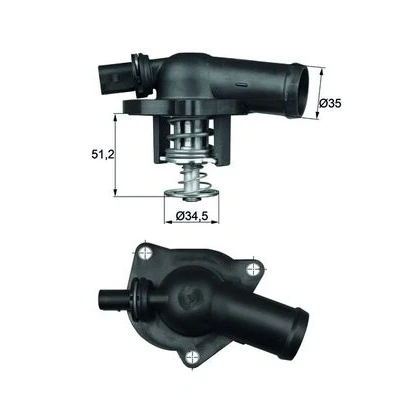 Abbildung von MAHLE ORIGINAL TI 17 109 Kühlwasserthermostat mit Dichtung VOLKSWAGEN: Golf 4 Schrägheck, Bora Limousine, Variant, AUDI: A2