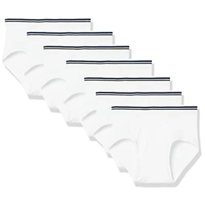 Abbildung von Amazon Essentials Herren Baumwollslips Unterwäsche ohne Etikett, 7er Pack, Weiß, M
