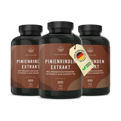 Abbildung von Pinienrinden Extrakt 540 Kapseln Vegan TRUE NATURE 3x180 St