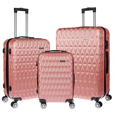 Abbildung von Christian Wippermann Kofferset Koffer Hartschale 4 Rollen Reisekoffer, Rollen, (Set, 3 tlg), mit TSA Schloss