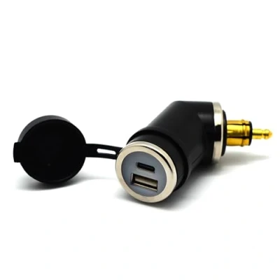 Abbildung von Cliff Top 36W PD USB C und QC 3.0 Motorrad DIN Ladegerät, kompatibel mit BMW , Triumph Ducati Motorrädern (kurzer Winkel)