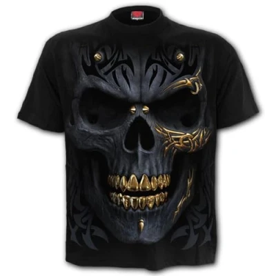 Abbildung von Spiral Black Gold Männer T Shirt schwarz L 100% Baumwolle Everyday Goth, Gothic, Horror, Rockwear
