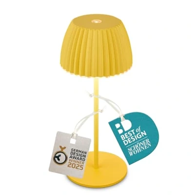 Abbildung von Briloner Leuchten LED Tischleuchte Riffle Tischlampe kabellos Akku USB C dimmbar Design Award, fest integriert, 2700K Extra Warmweiß, tauschbar, Indoor/Outdoor, Balkon, Wohnzimmer, Esszimmer
