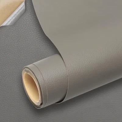 Abbildung von Kunstleder Selbstklebend, Leder Patch 60 * 200cm Reparatur PU Lederreparaturband für Sofas, Handtaschen, Jacken, Autositze, Möbel (Grau)