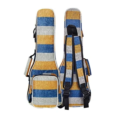Abbildung von Glenmi Tricolor Stripes Ukulelentasche Ukulele Case Bag für Sopran Konzert Tenor 21 &#039;&#039; 23 26 &#039;&#039;, 0,5 Zoll dick gepolstert (Sopran)