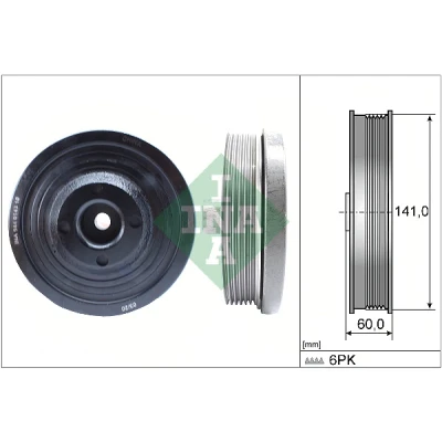 Abbildung von INA 544 0143 10 Kurbelwellenriemenscheibe 141,00 FORD: S Max Mk1, Focus Mk1 Kombi, Galaxy Mk2 MPV