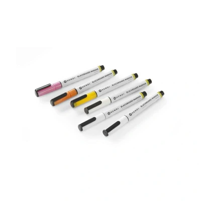 Abbildung von HENDI Kreidemarker 6 Stk. weiß rosa gelb bronzefarben Strichstärke: 1 mm runde Spitze