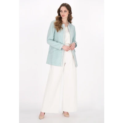 Abbildung von DreiMaster Klassik Damenmantel XL / Mint Glitter 100% Polyester