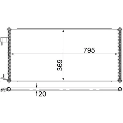 Abbildung von MAHLE ORIGINAL AC 689 000S Klimakondensator ohne Trockner 14 14,2 748 FORD: Tourneo Connect, Transit Connect Mk1 Kastenwagen
