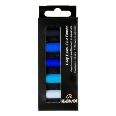 Abbildung von Artequipment Rembrandt Softpastell Set Deep Blues 5 halbe Pastelle