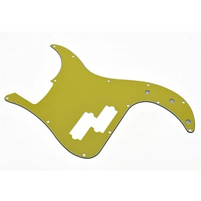 Abbildung von KAISH P Bass Pickguard mit 13 Löchern, PB Kratzplatte, für USA/Mexiko, Präzisions Bass, gelb, 3 lagig