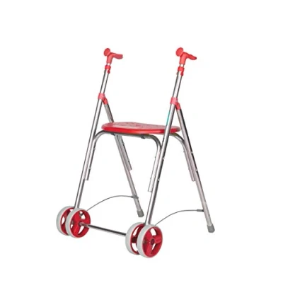 Abbildung von Rollator C30 aus Aluminium, zusammenklappbar, höhenverstellbar, korallenfarben