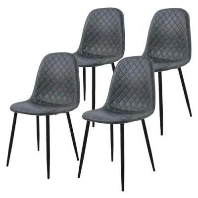 Abbildung von ML Design Esszimmerstühle 4er Set, Anthrazit, Küchenstuhl aus Kunstleder, Wohnzimmerstuhl mit Rückenlehne, Polsterstuhl Metallbeinen, Ergonomischer Stuhl für Esstisch, Esszimmerstuhl Scandinavian
