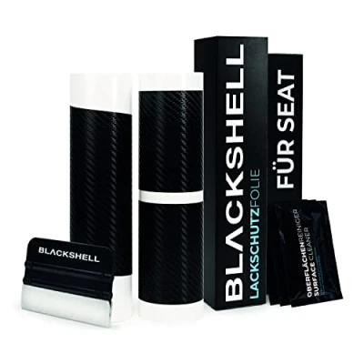 Abbildung von Blackshell® Lackschutz Set passend für Seat Ateca Bj. ab 2020 (Facelift) Carbon Matt passgenauer Ladekantenschutz, Einstiegsleisten inkl. Folierset