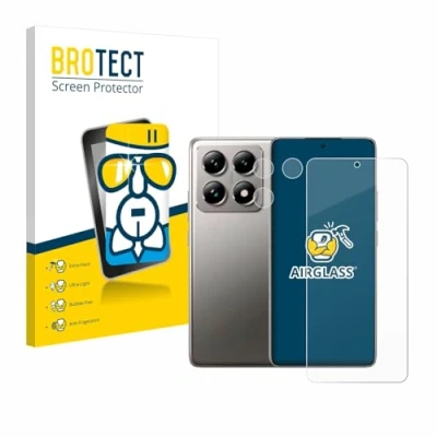 Abbildung von BROTECT Schutzglas für Xiaomi 14T (Display+Kamera) Schutzfolie Panzer Folie Glas [Extrem Kratzfest 9H, Anti Fingerprint, Ultra Transparent]