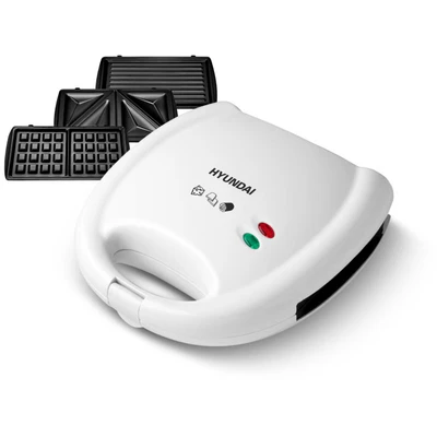 Abbildung von Hyundai 3 in 1 Sandwichmaker SM627, 700 W, austauschbare Sandwich/Waffel/Panini Platten, Lichtsignalisierung