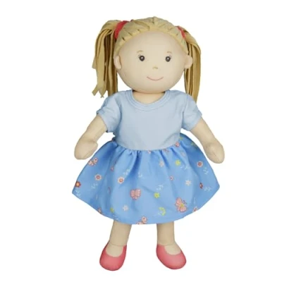Abbildung von Stoffpuppe &#039;&#039;Nela&#039;&#039; mit Kleidchen und frisierbaren Haaren, 32 cm