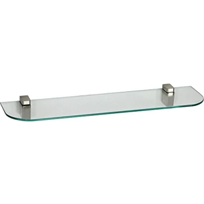Abbildung von ib style Wandregal Glasregal 6mm klar 60 x 15 cm + Clip CONO Edelstahloptik, Glasboden aus ESG Sicherheitsglas
