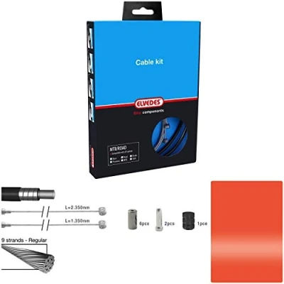 Abbildung von Elvedes komplettes Set Bremsen Basic Orange Kabel/Kabel Unisex Erwachsene