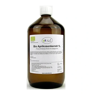Abbildung von Sala Aprikosenkernöl Prunus Armeniaca kaltgepresst BIO 1000 ml (1 L Glasflasche)