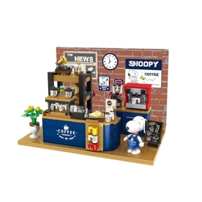 Abbildung von BlueBrixx Pro 107367 Barista Snoopy aus Klemmbausteinen mit 520 Bauelementen