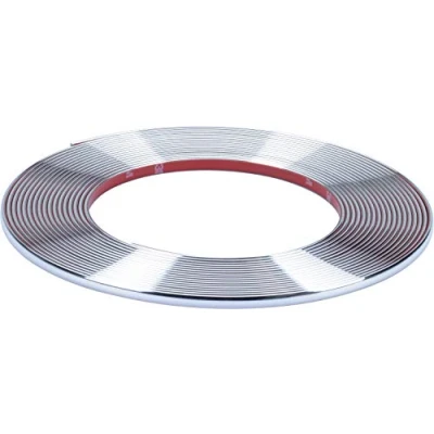 Abbildung von Sunstop selbstklebende Chrom Zierleiste mit 3M Klebeband Zuschneidbar Witterungsbeständig Hochflexibel (7mm x 1000cm / 10m)