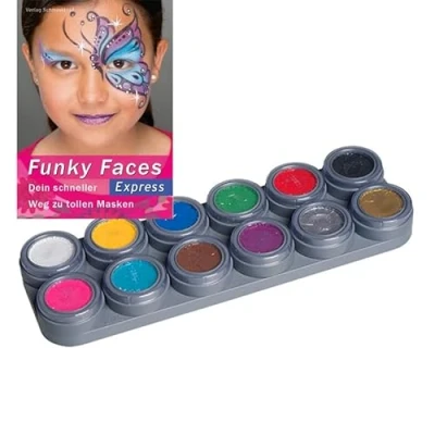 Abbildung von GRIMAS Water Make up Theaterschminke Kinderschminke 12 Farben Palette A Schminkanleitungen