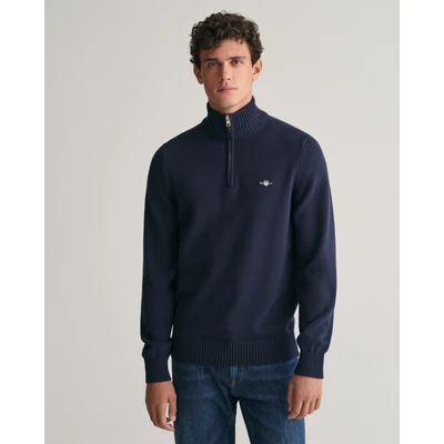 Abbildung von GANT Casual Halfzip Strickpullover, Herren, Größe: Large, Evening blue