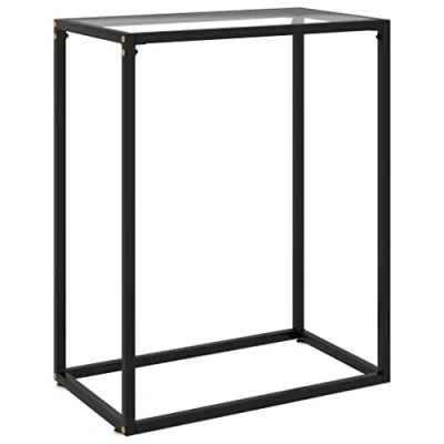 Abbildung von vidaXL Konsolentisch Konsole Beistelltisch Flurtisch Sideboard Frisiertisch Wandtisch Schminktisch Ablagetisch Transparent 60x35x75cm Hartglas