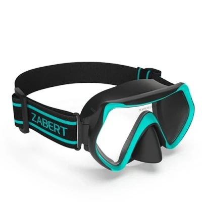 Abbildung von ZABERT M1 Taucherbrille, Schwimmbrille für Erwachsene Herren Damen Schnorchelmaske Tauchmaske Tauchermaske Schwimmmaske Schwarz Blaugrün Teal