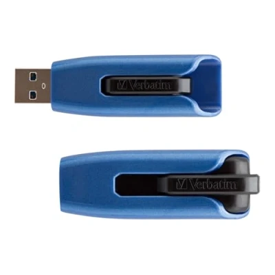 Abbildung von Verbatim Store &#039;n&#039; Go V3 MAX USB Stick, 3.2 Gen 1, 128GB, Speicherstick mit Schiebemechanismus, SuperSpeed Schnittstelle, externer Speicher für Laptop Notebook &amp; Co, blau/schwarz