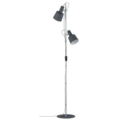 Abbildung von Paulmann 79690 Neordic Haldar Stehleuchte max. 2x20W Stehlampe für E14 Lampen Standleuchte Dunkelgrau/Chrom matt Fluter 230V Metall ohne Leuchtmittel