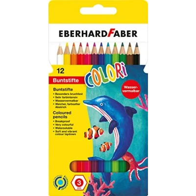 Abbildung von 5 x Eberhard Faber Aquarellstift Buntstift VE=12 Farben + Pinsel