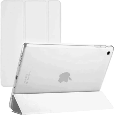 Abbildung von TechDealsUK für iPad 10.2 9. 8. 7. Generation 2021 2020 2019 Smart Case, Ultra Slim Magnetische Abdeckung mit Auto Wake Sleep Apple Weiß