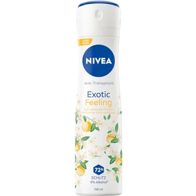 Abbildung von NIVEA Deo Spray Exotic Feeling Limited Edition, Deodorant mit 72h Anti Transpirant Schutz, Antitranspirant einer Duftkomposition aus exotischen Früchten (150 ml)