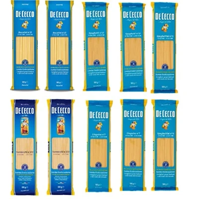 Abbildung von 24x Pasta De Cecco 100% Italienisch Bucatini n. 15 Nudeln 500g + Italian Gourmet Polpa 400g
