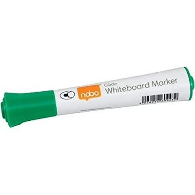 Abbildung von Nobo Glide Drywipe Whiteboardmarker Set, 10 Stück, Feine 2 mm Rundspitze, Grün, 1915267