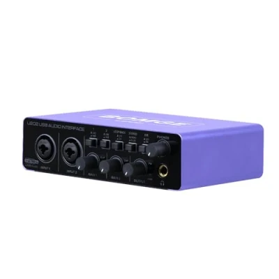 Abbildung von BOMGE USB Audio Interface Solo mit XLR/48V Phantomspeisung, 32Bit/192kHz High Fidelity, für Studio Mixer Schnittstelle Gitarristen, Vokalist, Podcaster, Produzent, Plug and Play (U202P)