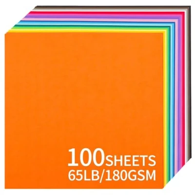 Abbildung von 12&quot; x Farbiger Karton 100 Blatt Kartonpapier 20 Farben 180 g/m² 65 lb 30,5 cm für Kartenherstellung, Kunst und Bastelbedarf UAP10