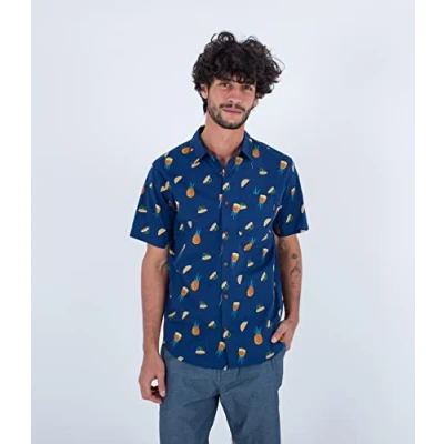 Abbildung von Hurley Herren One and Only Lido Stretch S/S Hemd, Meerblick, XL