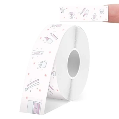 Abbildung von SUPVAN Thermo Etikettenband, E10/16 Etiketten Papier, Endlos Etikettenband 15 mm x 6 m, wasserfeste geeignet für Haus, Büro, Schule (Flecken)