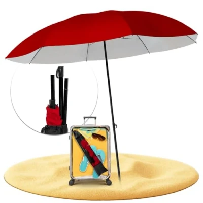 Abbildung von Styngard Sonnenschirm Reise Nizza, LxB: 180,00x155,00 cm, mit UV Schutz 50+ Strandschirm Strand Abspannleinen