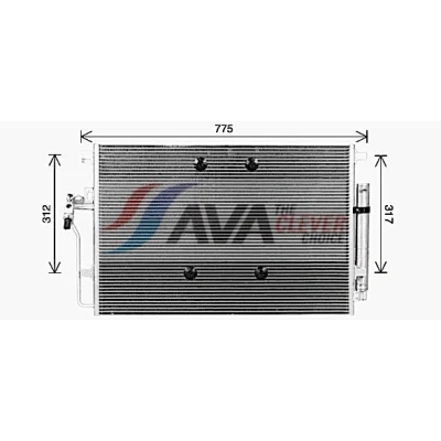 Abbildung von AVA COOLING SYSTEMS MS5724D Klimakondensator mit Trockner Aluminium 715, 677mm R134a, R1234yf MERCEDES BENZ: Sprinter 3.5 T Kastenwagen