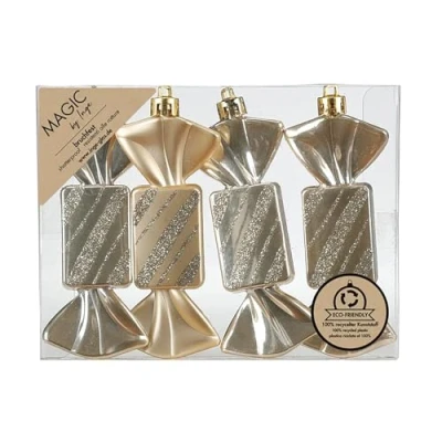 Abbildung von MAGIC by Inge Christbaumschmuck, Christbaumschmuck Bonbons 10,5cm Kunststoff 4er Set Creamy Gold