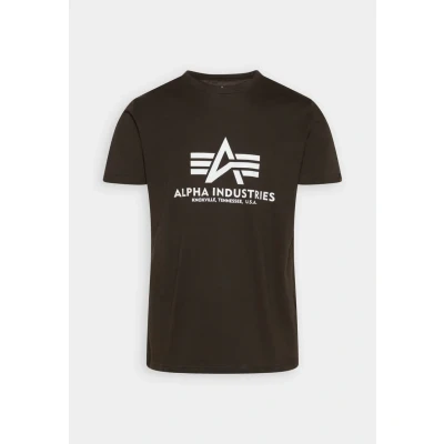 Abbildung von Alpha Industries Tshirt print, Herren, Größe: XL, Black olive