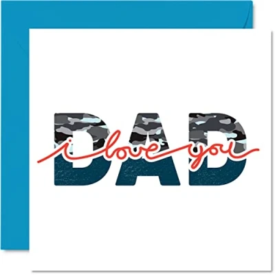 Abbildung von Special Fathers Day Cards for Dad I Love You Beautiful Happy Birthday Card from Daughter Son, Father Gifts, 145mm x Father&#039;s Greeting Gift Daddy Papa