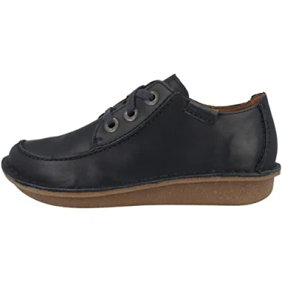 Abbildung von Clarks Sportlicher Schnürer, Damen, Größe: 39.5, Blau Leder