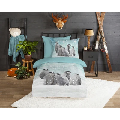 Abbildung von good morning Kinderbettwäsche &quot;Pengu&quot;, (2 tlg.), 100% Baumwolle/ Flanell (Biber)