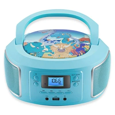 Abbildung von Cyberlux CL 940 tragbarer CD Player (CD, Kinder tragbar, Boombox, Musikbox, FM Radio mit MP3 USB)